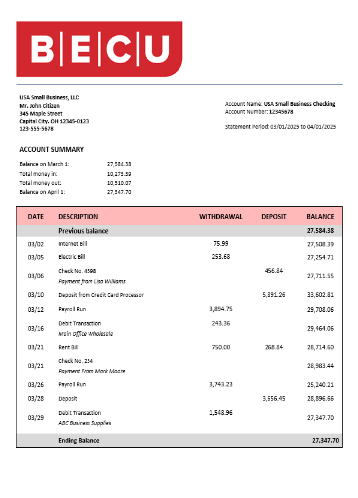  East West Bank firm account statement 